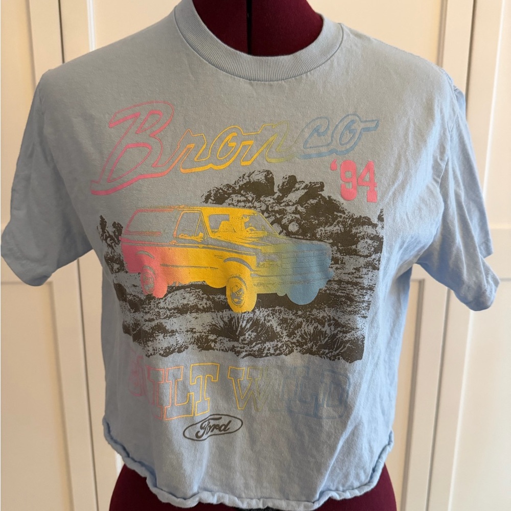 Ford Light Blue Bronco '94 Graphic Crop Tee